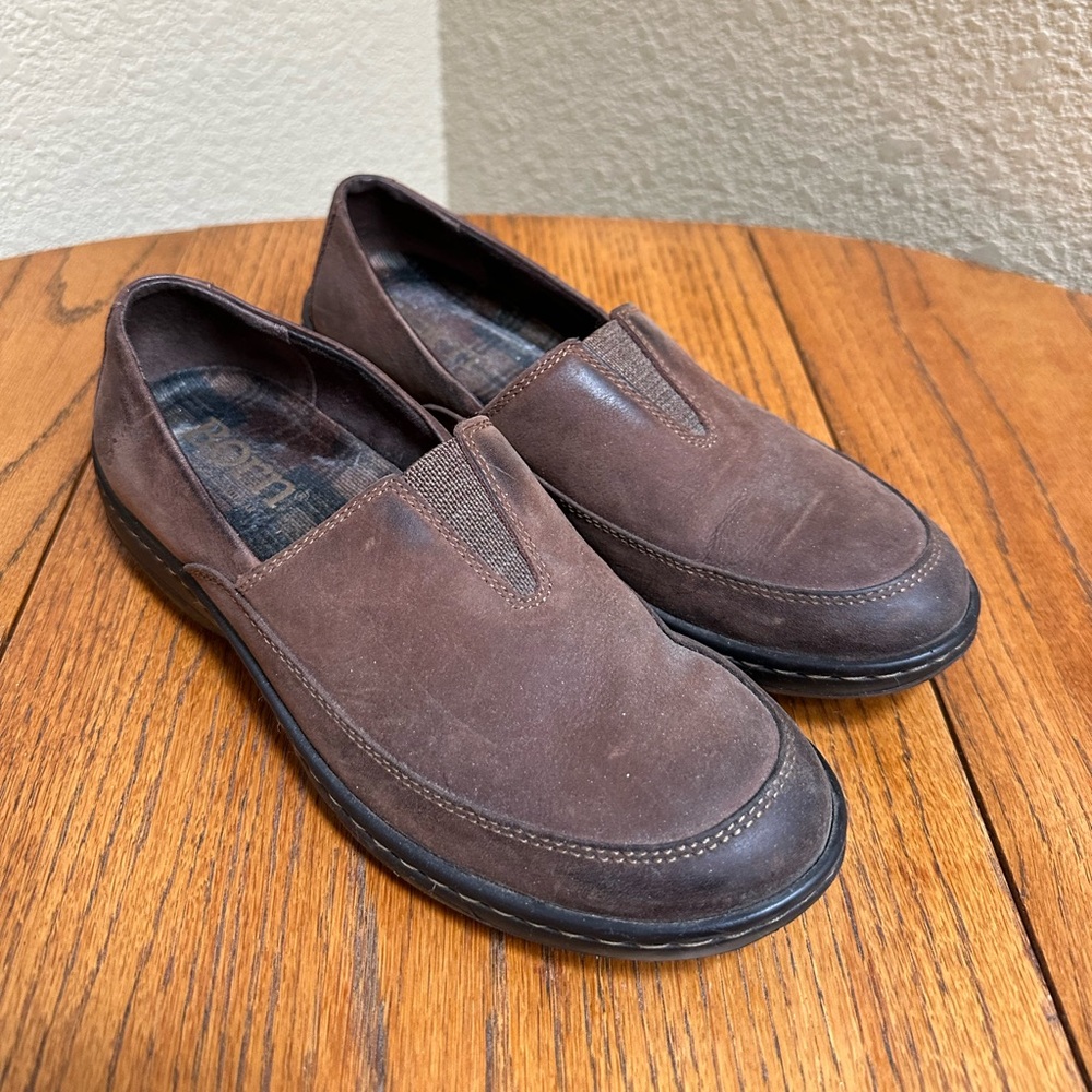 Born Lex brown slip-on loafers
